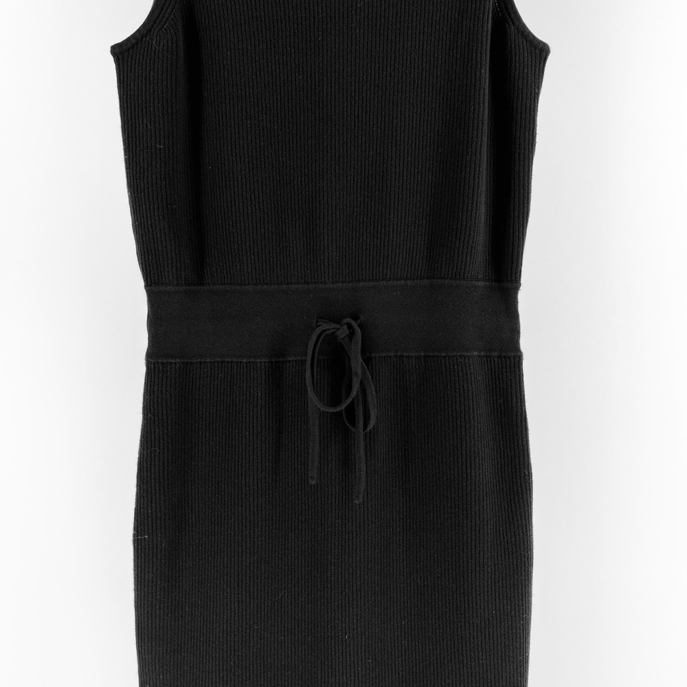 Saks Black Ribbed Stretch Knit Sleeveless Midi Dress, Women’s Small - Picture 3 of 6
